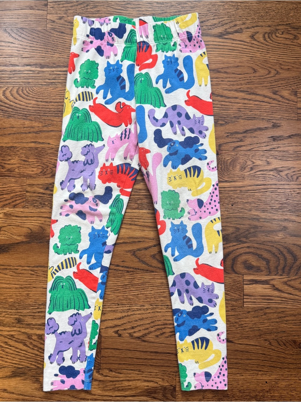 Mini Boden Girls Colorful Pets Cat & Dog Print Leggings Size 7-8